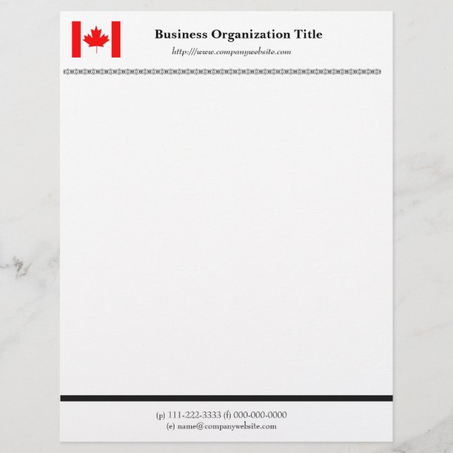 Flag international business personalised letterhead (Front)