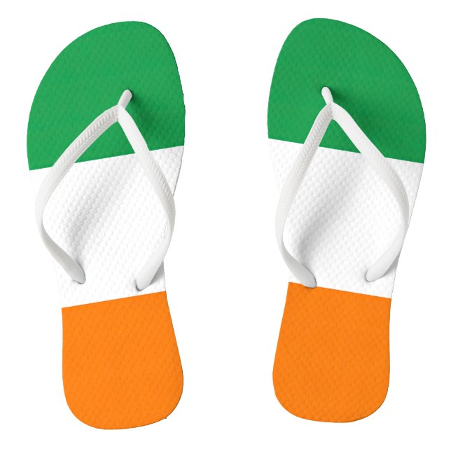 Flag Ireland Tricolor Flip Flops (Footbed)