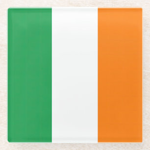 Flag Ireland Tricolor Glass Coaster