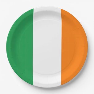 Flag Ireland Tricolor Paper Plate