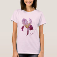 Flag Iris fine art deep red girls t-shirt