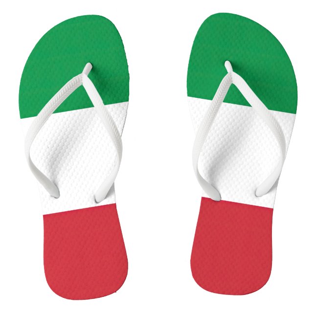 Flag Italy Tricolor Flip Flops (Footbed)