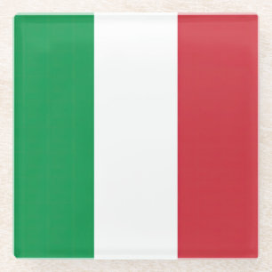 Flag Italy Tricolor Glass Coaster