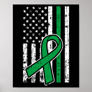 Flag Kidney Disease Mental Health Scoliosis Gift Poster