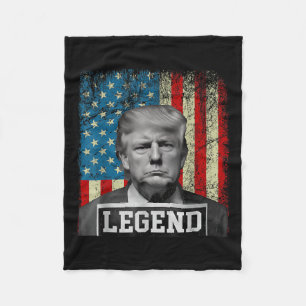 Flag Legend Trump Mug Shot 2024 President Wonen Me Fleece Blanket