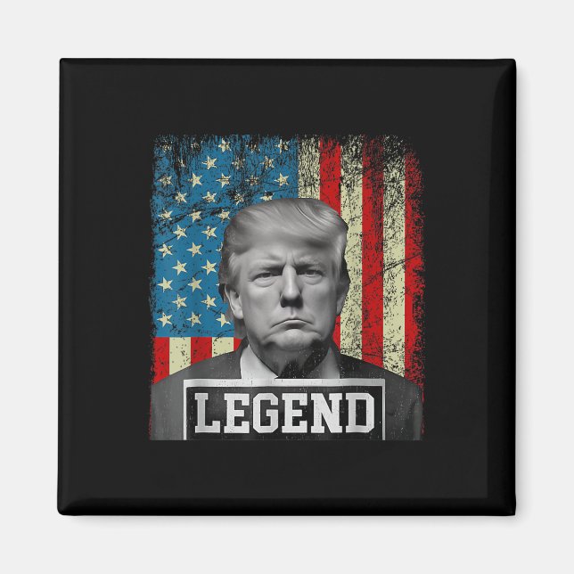 Flag Legend Trump Mug Shot 2024 President Wonen Me Magnet (Front)