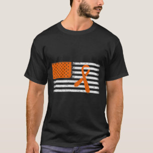 Flag Leukaemia And Multiple Sclerosis Ribbon Famil T-Shirt