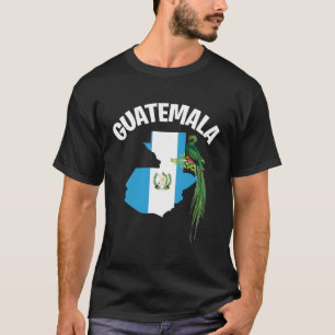 Flag Map And Quetzal Bird Of Guatemala For Christm T-Shirt