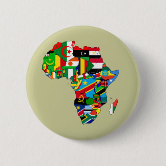 Flag Map of Africa Flags - African Culture Gift 6 Cm Round Badge