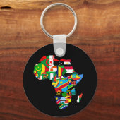 Flag Map of Africa Flags - African Culture Gift Key Ring (Front)