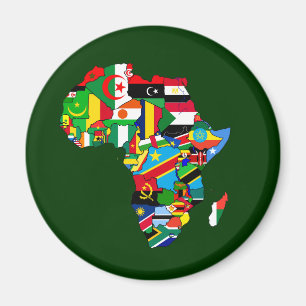 Flag Map of Africa Flags - African Culture Gift Magnet