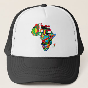 Flag Map of Africa Flags - African Culture Gift Trucker Hat