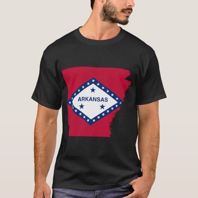 Flag map of Arkansas T-Shirt (Front)