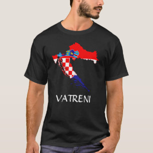 Flag Map of Croatia Vatreni T-Shirt