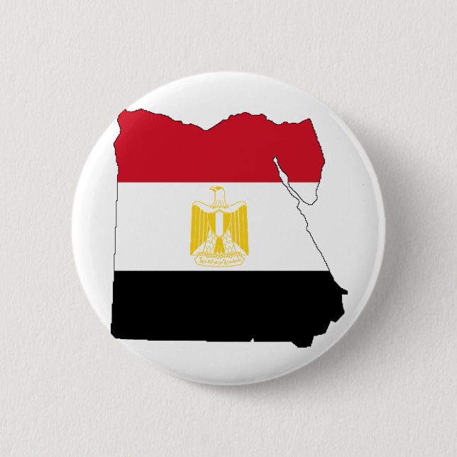 Flag/Map of Egypt 6 Cm Round Badge (Front)