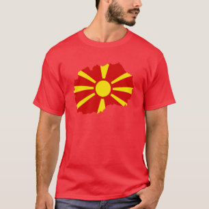 Flag Map of Macedonia T-Shirt