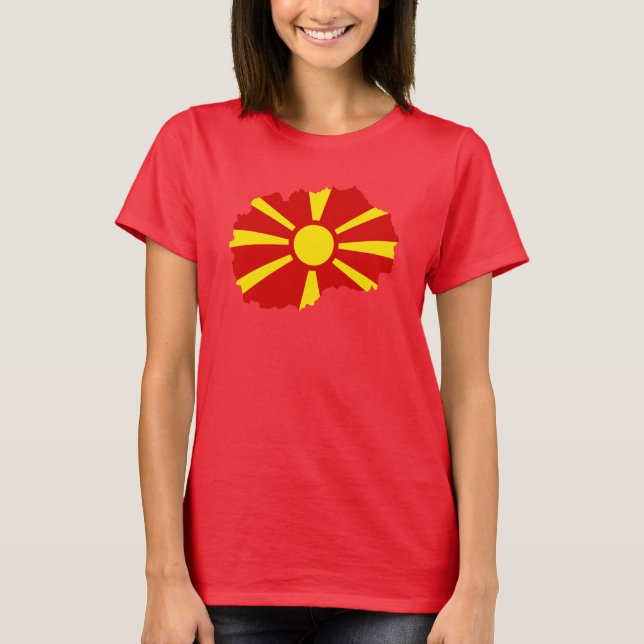 Flag Map of Macedonia T-Shirt   (Front)