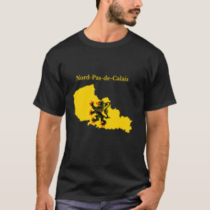 Flag map of Nord-Pas-de-Calais, French region. T-Shirt