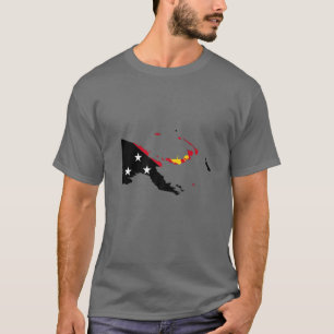 Flag Map Of Papua New Guinea T-Shirt