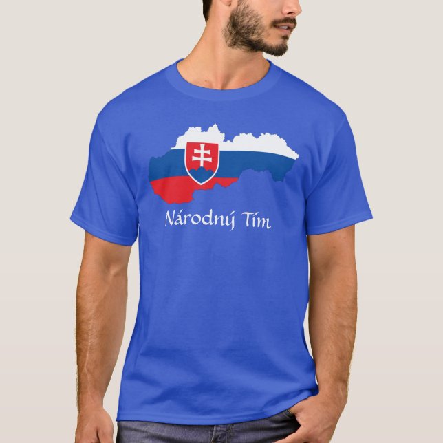 Flag Map of Slovakia Národný Tím T-Shirt (Front)