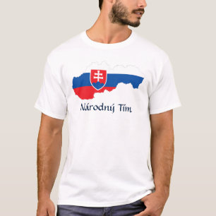 Flag Map of Slovakia Národný Tím T-Shirt