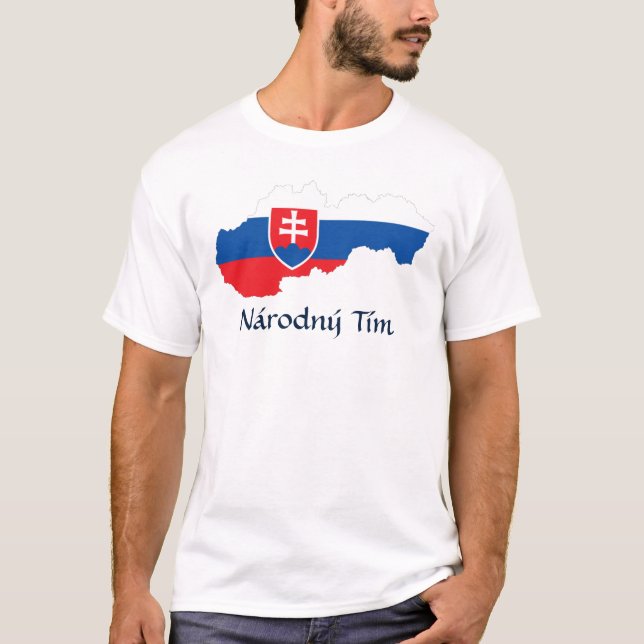Flag Map of Slovakia Národný Tím T-Shirt (Front)