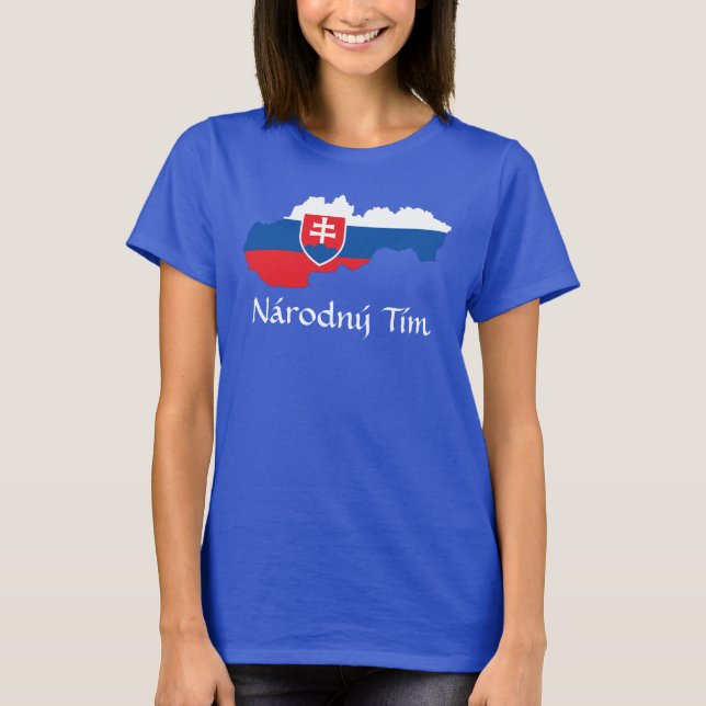 Flag Map of Slovakia Národný Tím T-Shirt (Front)