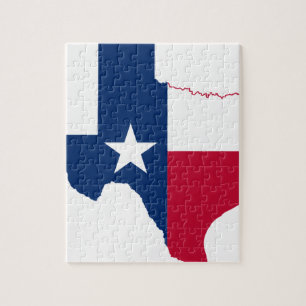 Flag Map Of Texas Jigsaw Puzzle