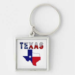 Flag Map With Texas Key Ring