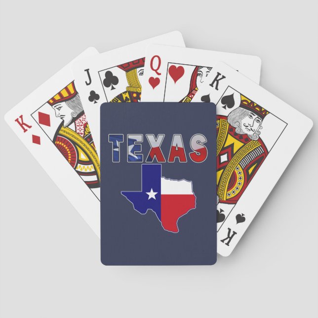 Flag Map With Texas Playing Cards (Back)