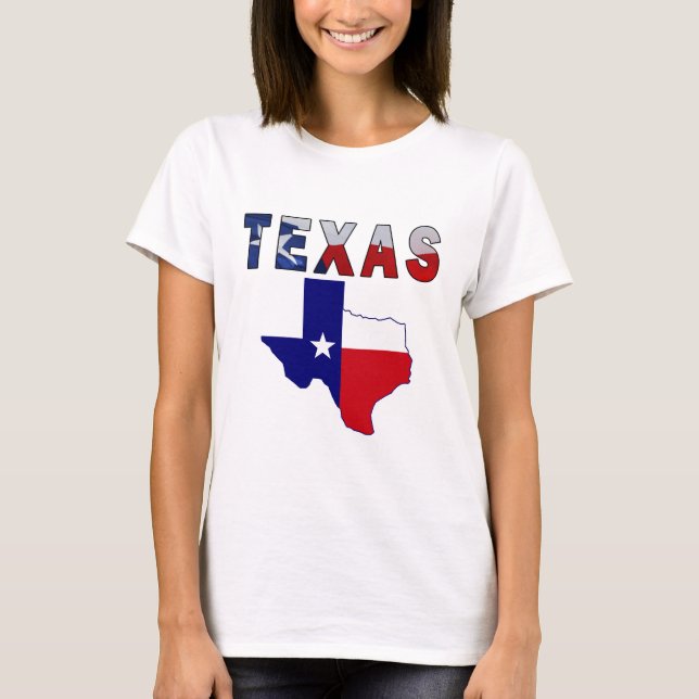 Flag Map With Texas T-Shirt (Front)