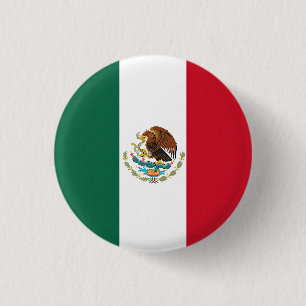 Flag Mexico Tricolor 3 Cm Round Badge