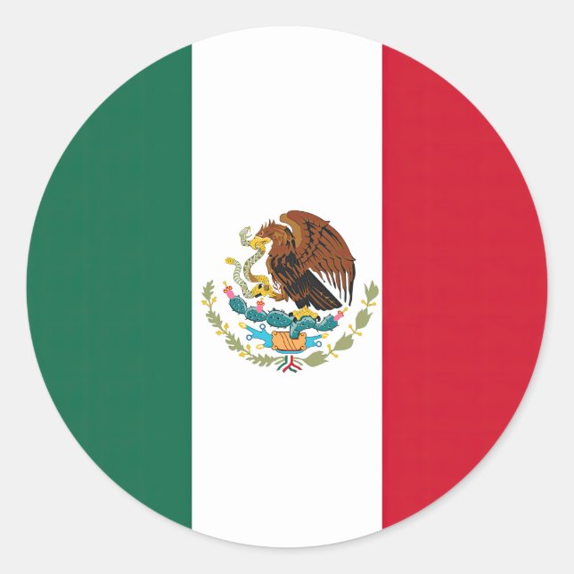 Flag Mexico Tricolor Classic Round Sticker (Front)