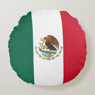 Flag Mexico Tricolor Round Cushion