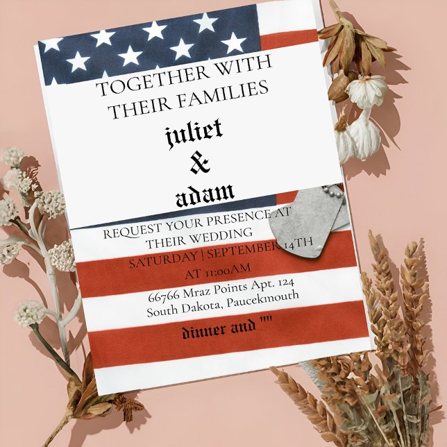 Flag Military uniform Army wedding invitation (Creator Uploaded)