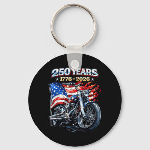 Flag Motorcycle Biker 250 Years American Key Ring
