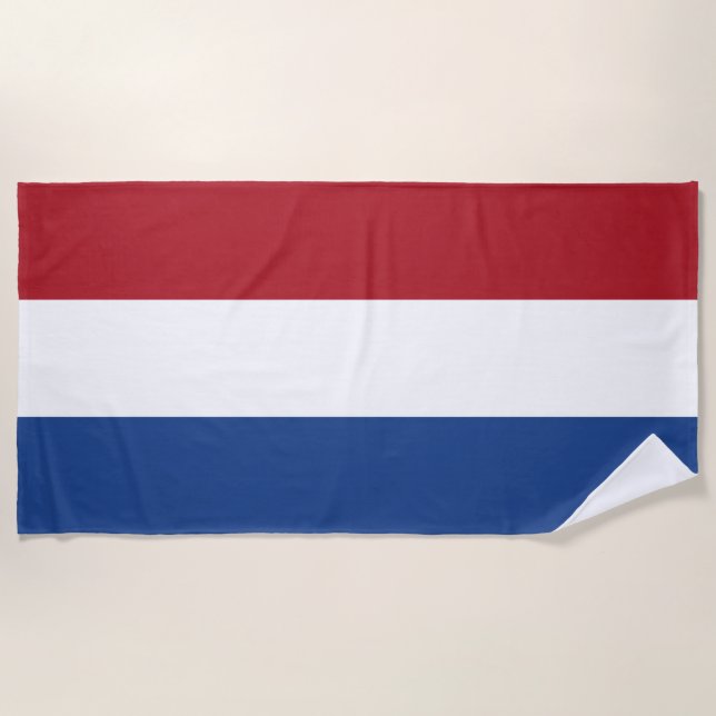 Flag Netherlands Tricolor Beach Towel (Front)