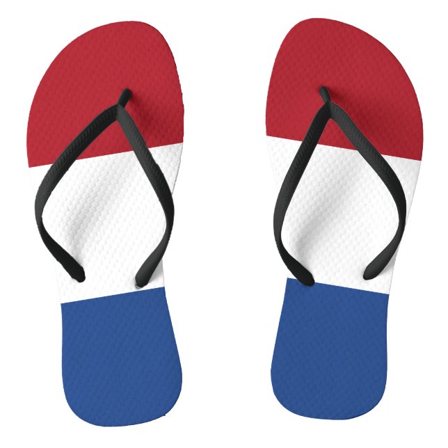 Flag Netherlands Tricolor Flip Flops (Footbed)