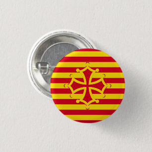 flag occitanie swipes in 3 cm round badge