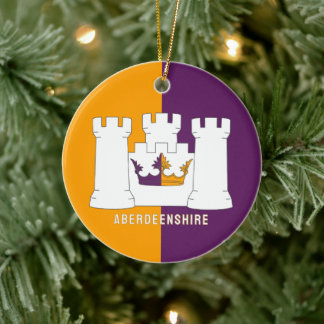 Flag of Aberdeenshire, Scotland Ceramic Tree Decoration