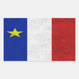 Flag of Acadia Distressed Grunge Rectangular Sticker