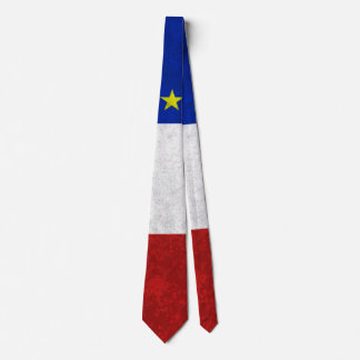 Flag of Acadia Distressed Grunge Tie