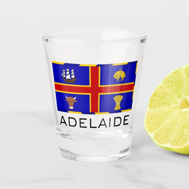 Flag of Adelaide, Australia Shot Glass (Front)