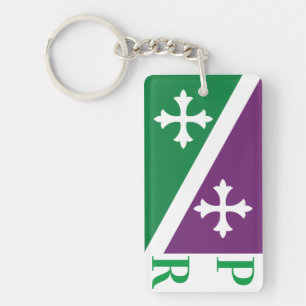 Flag of Adjuntas, Puerto Rico Key Ring