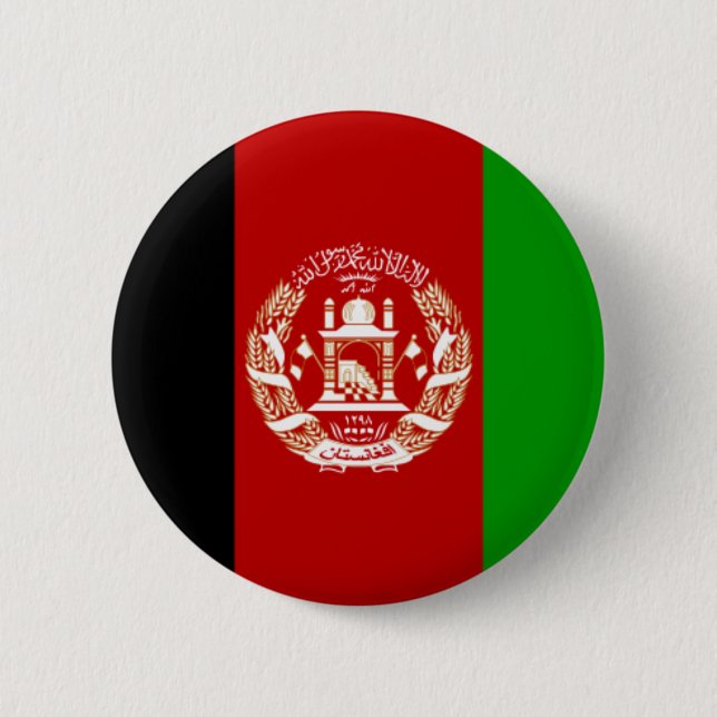 Flag of Afghanistan 6 Cm Round Badge (Front)