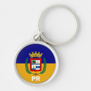 Flag of Aguadilla, Puerto Rico Key Ring