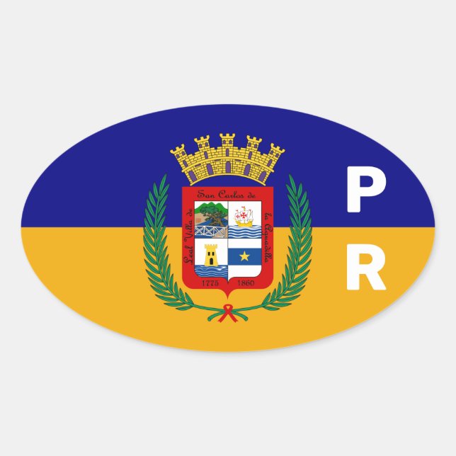 Flag of Aguadilla, Puerto Rico Oval Sticker (Front)