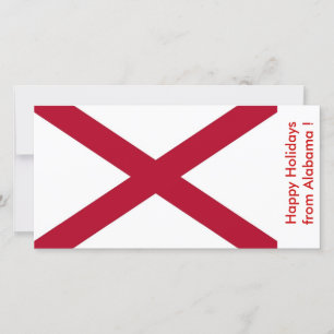 Flag of Alabama, Happy Holidays from U.S.A. Holiday Card