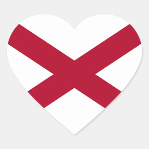 Flag of Alabama Heart Sticker