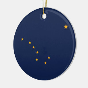 Flag of Alaska Ceramic Tree Decoration